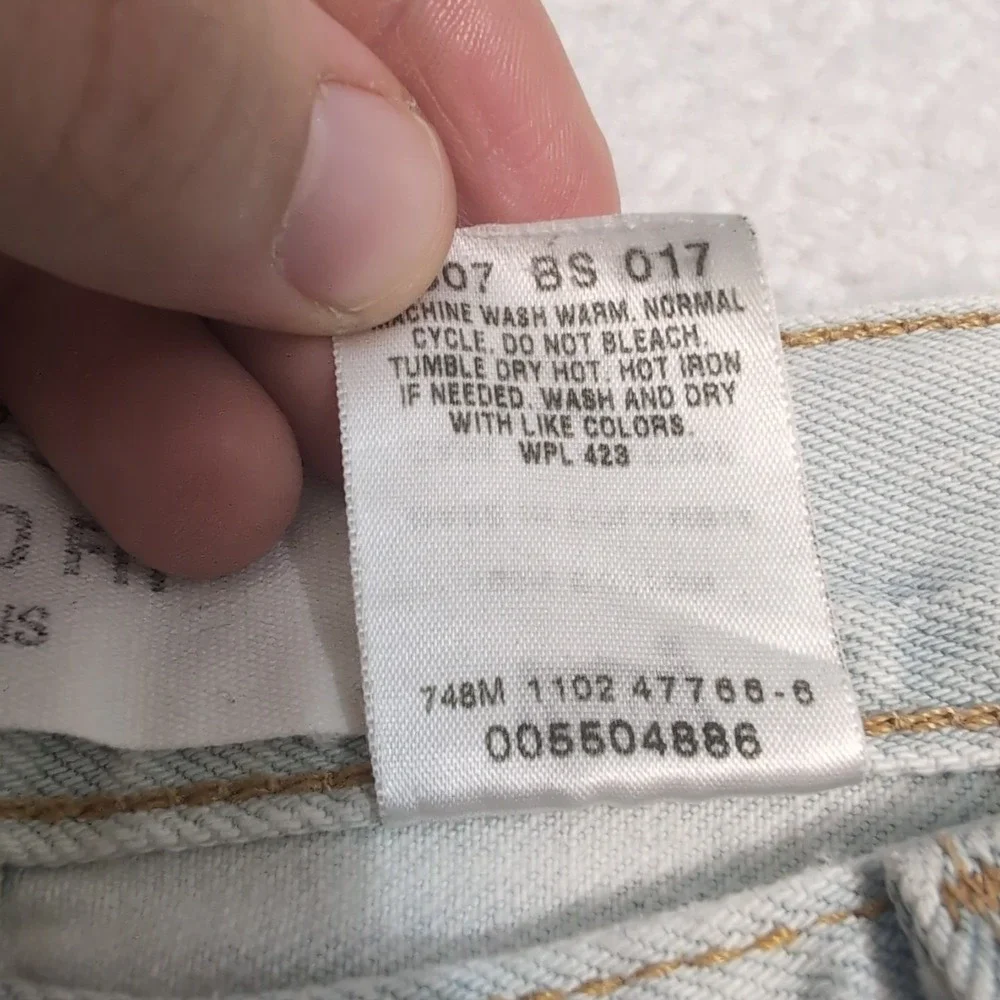 Vintage Levis 550 Jeans Light Blue‎ Acid Wash Custom Pockets '02 33x34 Relaxed